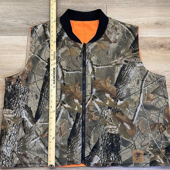 Bob Allen Realtree Hardwoods Camo Orange Reversible Hunting VEST Mens XXL New - Picture 3 of 12